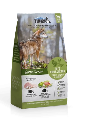 TUNDRA - суха гранулирана храна за израснали кучета от едри породи, вкус пуешко месо и херинга