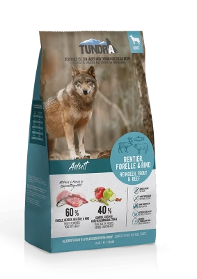TUNDRA - суха гранулирана храна за израснали кучета, вкус северен елен, пъстърва и говеждо