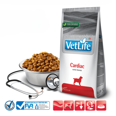 Vet Life Cardiac Canine - пълноценна лечебна храна за кучета със сърдечна недостатъчност