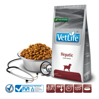 Vet Life Hepatic Canine - пълноценна лечебна храна за кучета с чернодробни заболявания