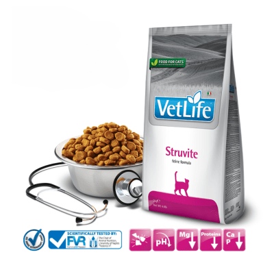 Vet Life Struvite Feline - пълноценна лечебна храна за котки със струвитна уролитиаза и заболявания на долния уринарен тракт