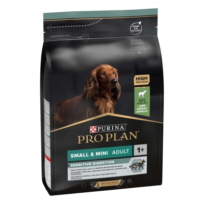 Purina Pro Plan Small&Mini Adult Sensitive Digestion - храна за кучета от дребни или мини породи с чувствителен стомах, на възраст над 1 година, с агнешко, 3 кг