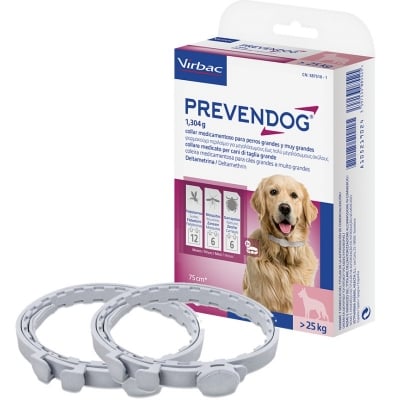 Virbac PREVENDOG - /2 броя в опаковка/ Противопаразитна каишка 75 см, за кучета над 25 кг