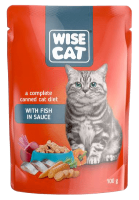 WISE CAT пауч за котки парченца риба в сос 24х100 г