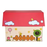 anipro картонена драскалка за котки, червена къща, 44х22.5х34 см