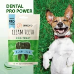 anipro Dental Pro Power дентални лакомства за кучета, под формата на дентални четки, мощна формула със спирулина и зелен чай, 84 г