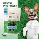 anipro Dental Pro Power дентални лакомства за кучета, във формата на фузили, мощна формула със спирулина и зелен чай, 84 г
