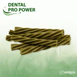 anipro Dental Pro Power дентални лакомства за кучета, във формата на фузили, мощна формула със спирулина и зелен чай, 84 г