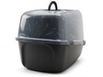 Savic Nestor Jumbo Marble закрита котешка тоалетна с филтър черен мрамор/черно, 66.5х48.5х46.5 см