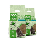 Eco Clean Box Ultra Аction - биоразградима котешка постелка от дървесни фибри със сребърни йони активен въглен, 10 л