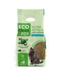 Eco Clean Box Ultra Аction - биоразградима котешка постелка от дървесни фибри със сребърни йони активен въглен, 10 л