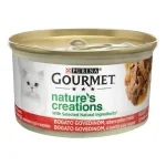 Purina Gourmet Nature’s Creations - консервирана храна за котки с крехко говеждо и грах, 24х85 г 
