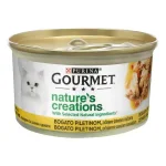 Purina Gourmet Nature’s Creations - консервирана храна за котки с крехко пилешко, домати и спанак, 24х85 г 