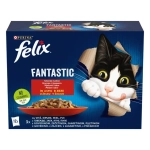 Purina Felix Fantastic Adult - пауч за котки, различни вкусове меса в желе, 72х85 г