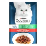 Purina Gourmet Pеrle - паучове за котки, мини филенца месо, различни вкусове, 26x85 g	