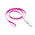 anipro повод с бяла копринена лента - розов и червен