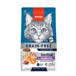Wanpy Grain Free - суха храна за кастрирани котки със сьомга и риба тон, 1.5 кг