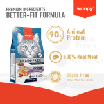 Wanpy Grain Free - суха храна за кастрирани котки със сьомга и риба тон, 1.5 кг