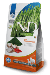 N&D Spirulina Medium/Maxi Adult - суха храна за кучета, без зърно, с херинга , годжи бери и спирулина, за средни и едри породи над 1 г.