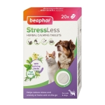 Beaphar StressLess успокояващи билкови таблетки за кучета и котки, намаляване на стреса, 20 бр