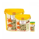 sera Goldy Nature - основна храна на люспи за златни рибки и варианти като шубункин, воал, сараса, както и за други студеноводни риби