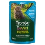 Monge Bwild Cat - пауч за израснали котки, с различни вкусове месо + зеленчуци, 24х85 г