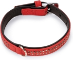 Flamingo/Karlie - нашийник за кучета, два реда диаманти 17мм/30см червен