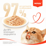 Wanpy Stew in gravy - пауч за котки, ароматно стю с месо в сос, различни вкусове, 10х70 г