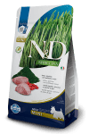 N&D Spirulina Mini Adult - суха храна за кучета, без зърно, с агнешко, годжи бери и спирулина, за малки и мини породи над 1 г.