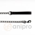 anipro повод синджир за кучета, с дръжка черна лента, 4.8мм/110см 