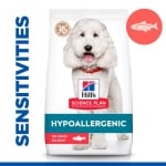 Hill's Science Plan Canine Hypoallergenic Medium - хипоалергенна суха храна за кучета от средни породи, над 1 г., със сьомга