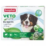 beaphar Veto Pure Bio Spot On - репелентни капки за кучета от едри породи, 6 пипети