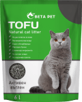 Beta Pet Tofu Биоразградима соева котешка тоалетна 6 л, Активен въглен