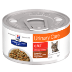 Hill's Prescription Diet Stew Feline c/d urinary stress - лечебна консервирана храна за котки, при идиопатичен цистит на стресова основа и за профилактика на уролити, 16х82 г