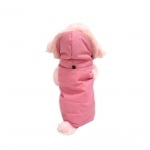 anipro, ватирано яке за куче с качулка&nbsp;обточена с гарнитура от еко кожа&nbsp;модел Daisy - розово