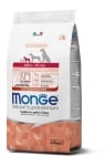 Monge Monoprotein Superpremium Mini Puppy – суха храна за подрастващи кученца, моно-протеинова рецепта със сьомга и ориз, за малки и мини породи