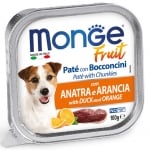 MONGE FRUIT – пастети с хапки месо, терин с различни вкусове с много антиоксиданти,  16 х 100 г