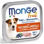 MONGE FRUIT – пастети с хапки месо, терин с различни вкусове с много антиоксиданти,  16 х 100 г