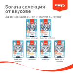 Wanpy Stew in gravy - пауч за котки, ароматно стю с месо в сос, различни вкусове, 10х70 г