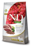 N&D Quinoa NEUTERD Mini Adult - суха храна за кастрирани кучета, без зърно, с патешко, броколи и аспержи , за малки и мини породи над 1 г.