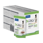 VETERINARY HPM ADULT CAT WET WITH SALMON - паучове за кастрирани котки, хапки със сьомга в сос, 85 г