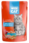 WISE CAT пауч за котки парченца патешко в сос 24х100 г