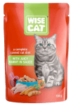 WISE CAT пауч за котки парченца заешко в сос 24х100 г