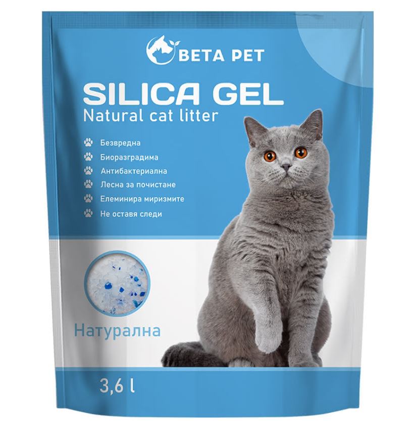 Beta Pet Silica Gel Котешка тоалетна 3,6л Натурална