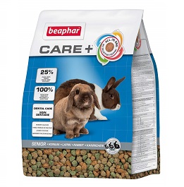 Храна за мини зайци Care+ Super Premium Senior - за над 7 годишни, 1.5 кг