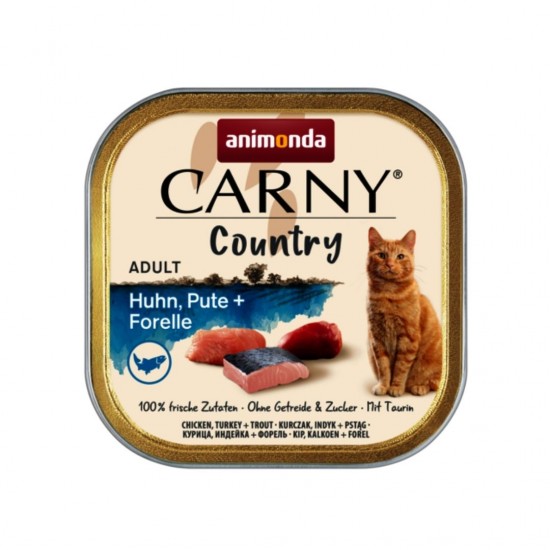Carny Country Adult Cat 100 г пиле + пуешко + пъстърва