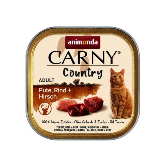 Carny Country Adult Cat 100 г, пуешко + говеждо + елен