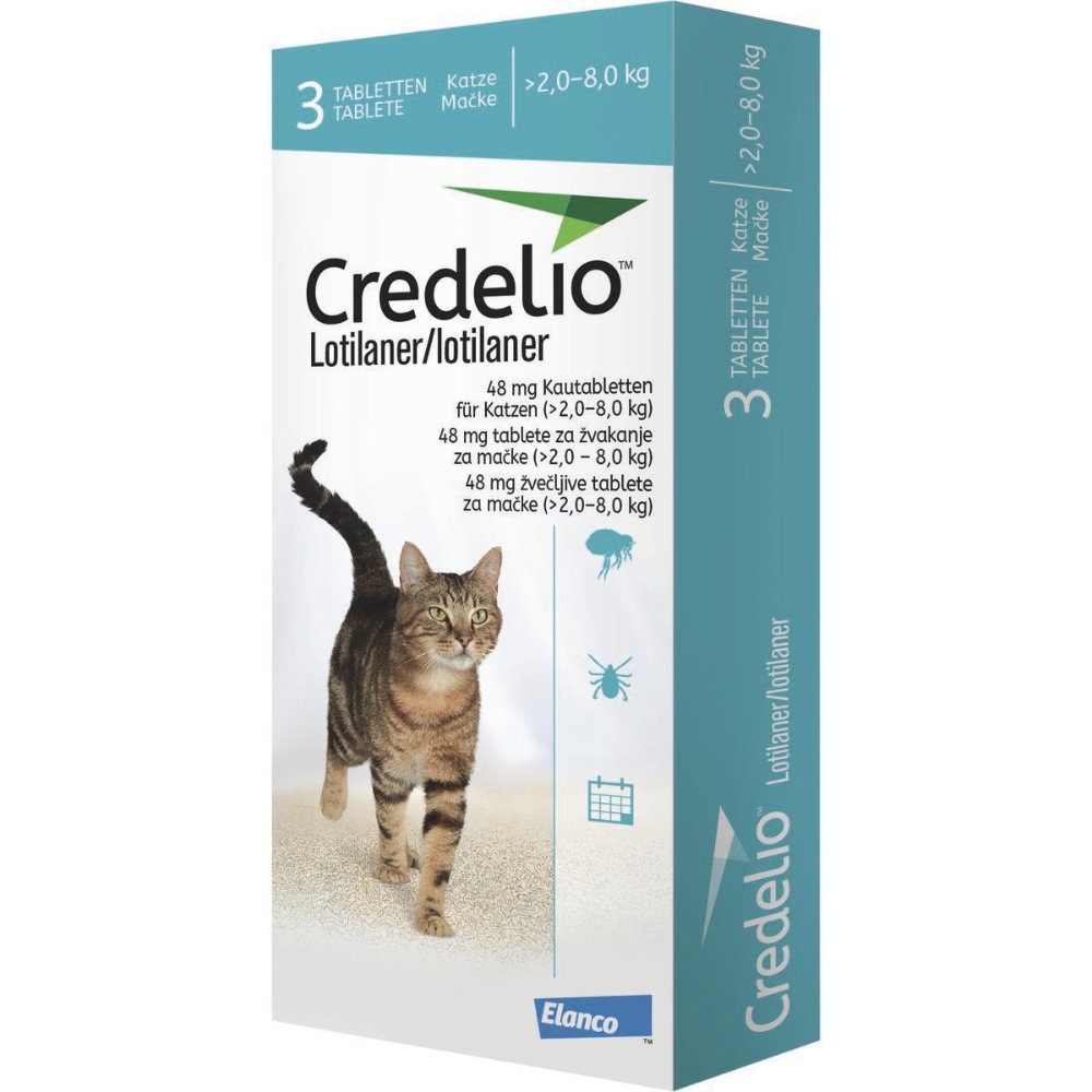 Credelio 48 mg за котки от 2 до 8 кг -  | против кърлежи и бълхи