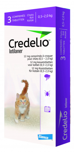 Credelio за котки от 0.5 до 2 кг  - 12 mg