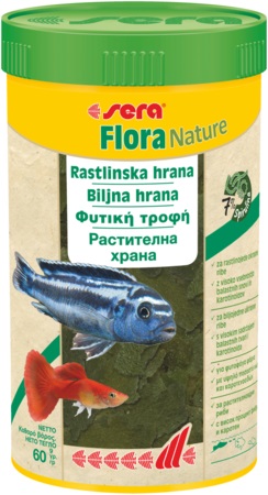 Sera Flora Nature основна храна със Спирулина без оцветители и консерванти